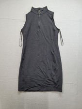 Lauren Ralph Lauren Women Dress M Black Mock Neck 1/4 Zip Sleeveless Comfortable