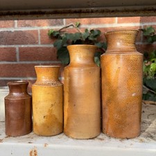 Victorian salt glaze stoneware ink  /blacking jars bottles
