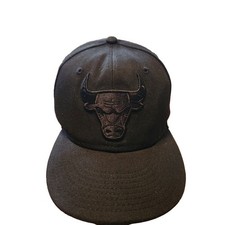 Chicago Bulls Snapback Hat Cap All Black Youth New Era NBA Flat Bill