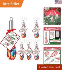 6 Sets Christmas Whisk Baking Supplies Gifts Includes Stainless Steel Whisk, ...