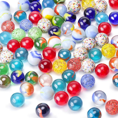 HAKACC 80 Stück Glasmurmeln, 15Mm Bunte Murmeln Mit Einzigartigen Mustern (Klass