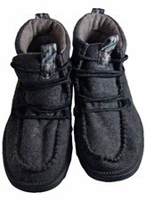 Hey Dude Reyes Boot Women  s Black Wool Blend Ankle Bootie Lace Up US 7 EU 38
