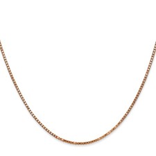 14K Rose Gold Box Chain Necklace, 1.3 mm
