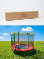 Outdoor Trampoline with Safety Net, Red and Green Colorful Padding for Kids