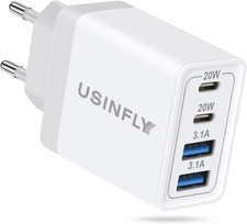 European Travel Plug Adapter 40W 4-Port USB C Wall Charger Plug Type ...