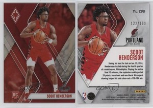 2023-24 Panini Phoenix Rookies Red /199 Scoot Henderson #298 Rookie RC