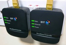 2x BT Broadband Extender 500 Powerline Adapters 500AV with Cat5e Ethernet Cables
