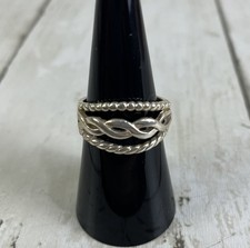 Vintage 925 Sterling Silver Open Infinity Twist Band Ring Sz 6.5