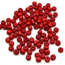 500 Red 6mm 1/4" Round Wood Beads Wooden beads Bracelet Making Beads