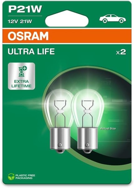Osram Ultra Life P21W Ba15S 12 V/25 W (2Er Blister)-image
