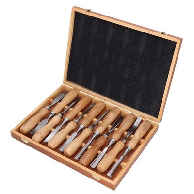 12 Piece Wood Carving Tool Carving Knife Set Gouge Set CRV Blade Mi...