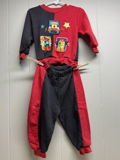 VTG 2T McDonald  s McKids Sweatsuit Black  Red Robots Unisex