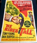 HE RIDES TALL  original  - ONE SHEET- WESTERN-STONE LITHOGRAPH ARTWORK