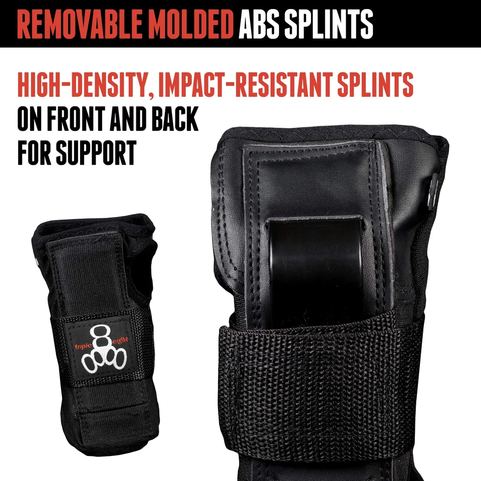 Muñequeras grandes negras para skateboarding snowboard y patinaje sobre ruedas Foto 2 de 4