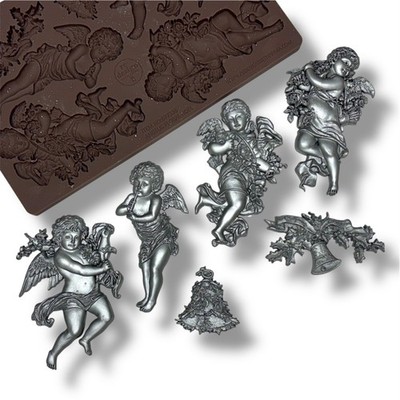 Silicone Molds for Resin ReDesign Prima ANGELIC FLORAL NOEL Clay Fondant Epoxy
