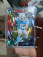 2024 Panini Select - Club Level Ladd McConkey #268 Black & Red Shock Prizm (RC)
