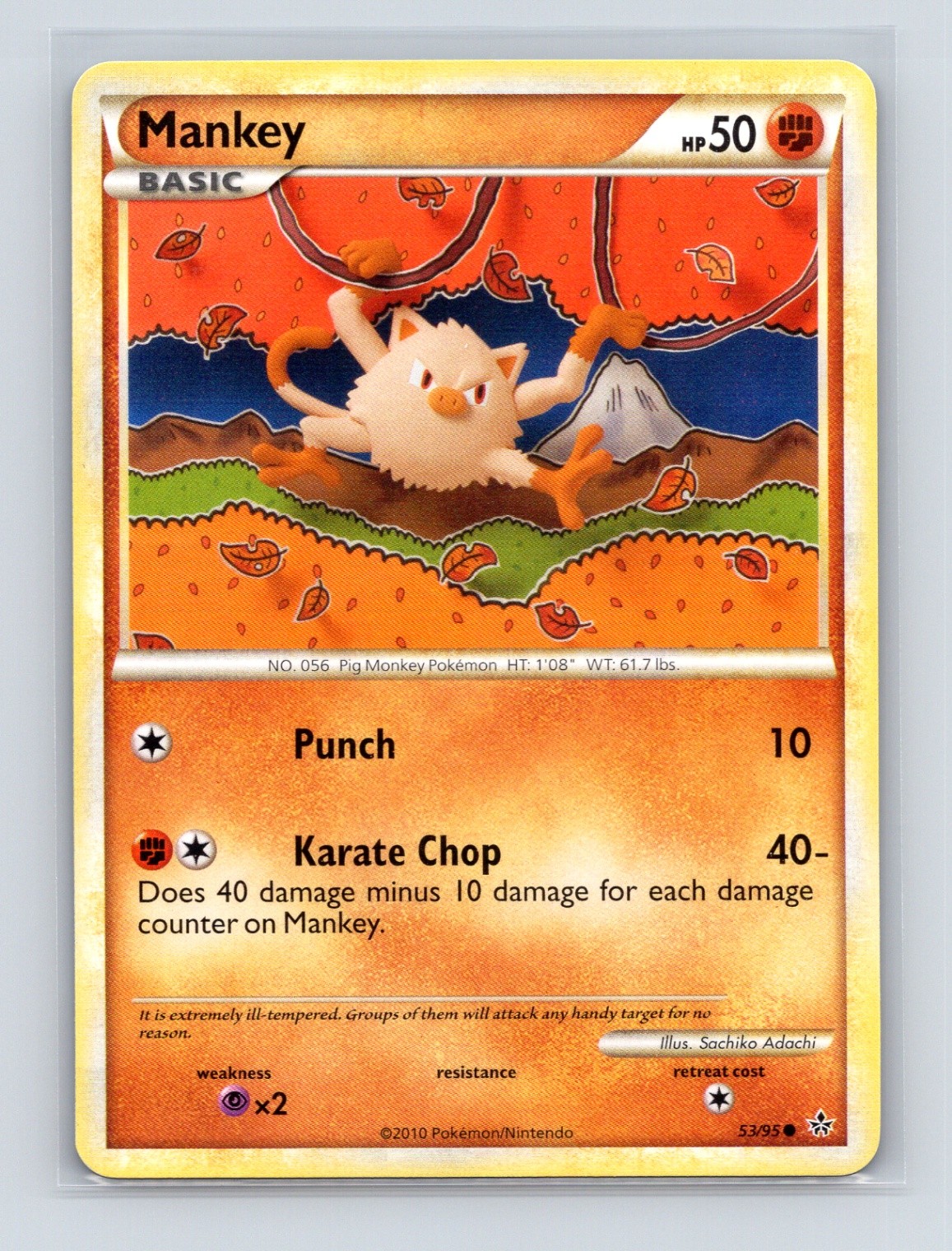 Pokémon TCG Mankey 53/95 Unleashed Normal LP