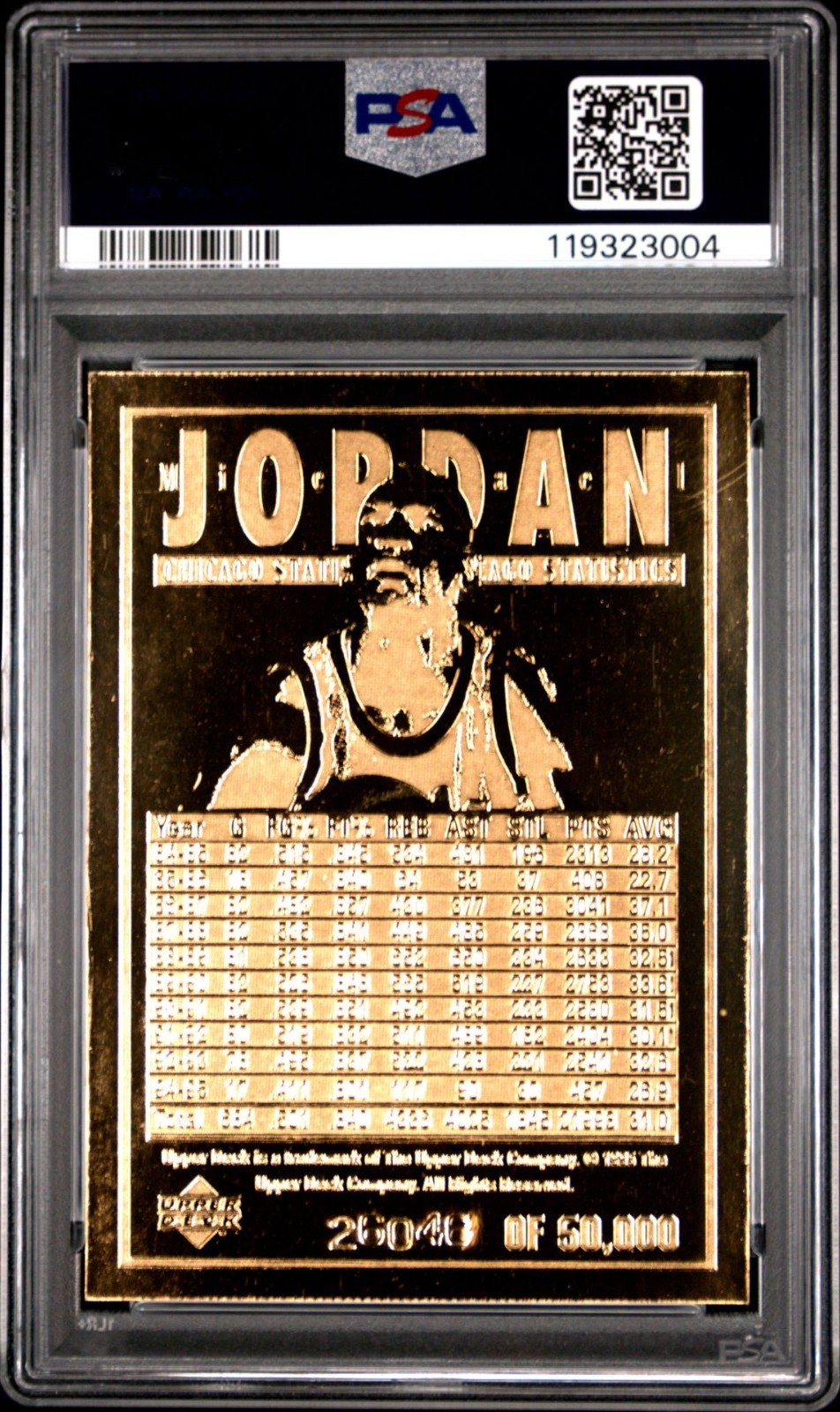 1995 UPPER DECK 23K GOLD MICHAEL JORDAN 50,000 PRINT RUN PSA 8 NM-MT view 10