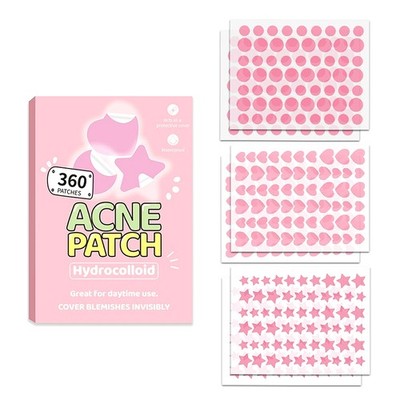 360pcs Heart Star Face Skin Care Acne Pimple Patch Invisible Professional