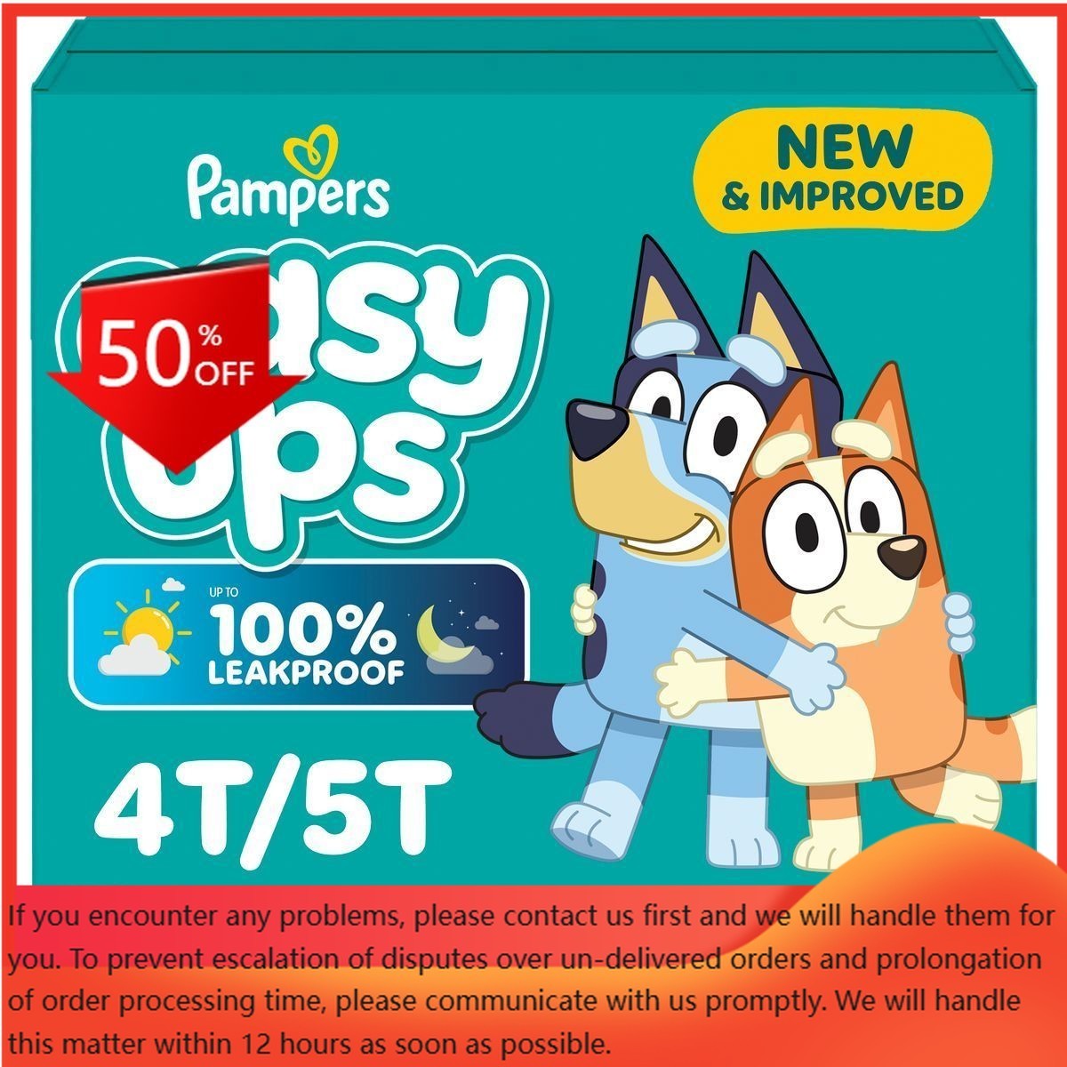 Pampers Easy Ups Bluey Training Underwear - Size 4T-5T - 100ct