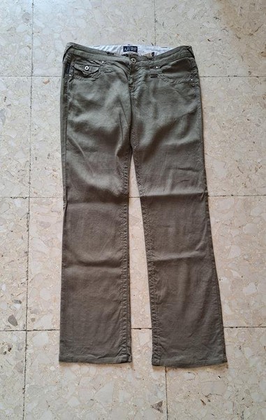 Women Armani Jeans Trousers Khaki Viscose 36 / S /
