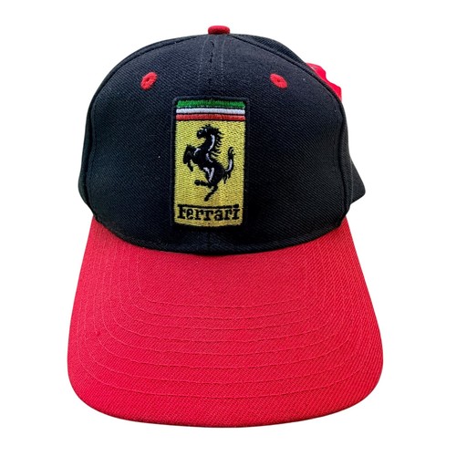 Vintage 1996 Ferrari Hat Black Red Nice Man Sports Racing F1 Baseball Cap Hat