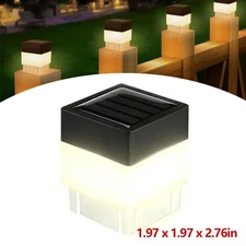 Solar Post Light 2x2" Waterproof LED Outdoor Garden Street Step Fence Cap Lamp