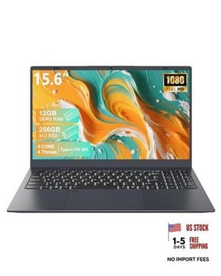 Laptop Computer, 15.6'' FHD IPS Display, N95 Processor (Beat N5095), 12GB 256 GB
