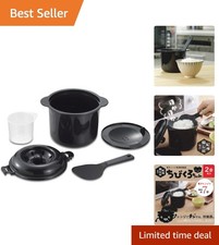 Easy-to-Use 2-Cup Microwave Rice Cooker with Measuring Cup - Black Design