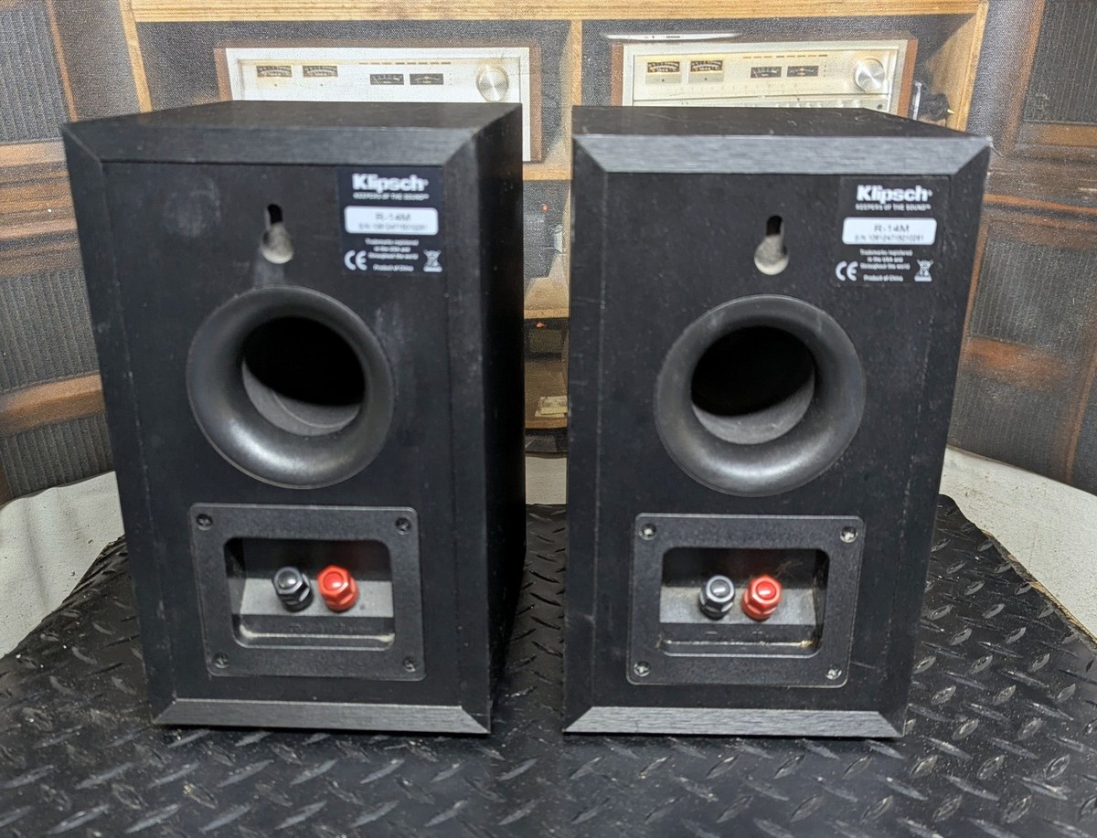Klipsch R-14M 4in Reference Bookshelf Speaker - 2 Pieces Black for