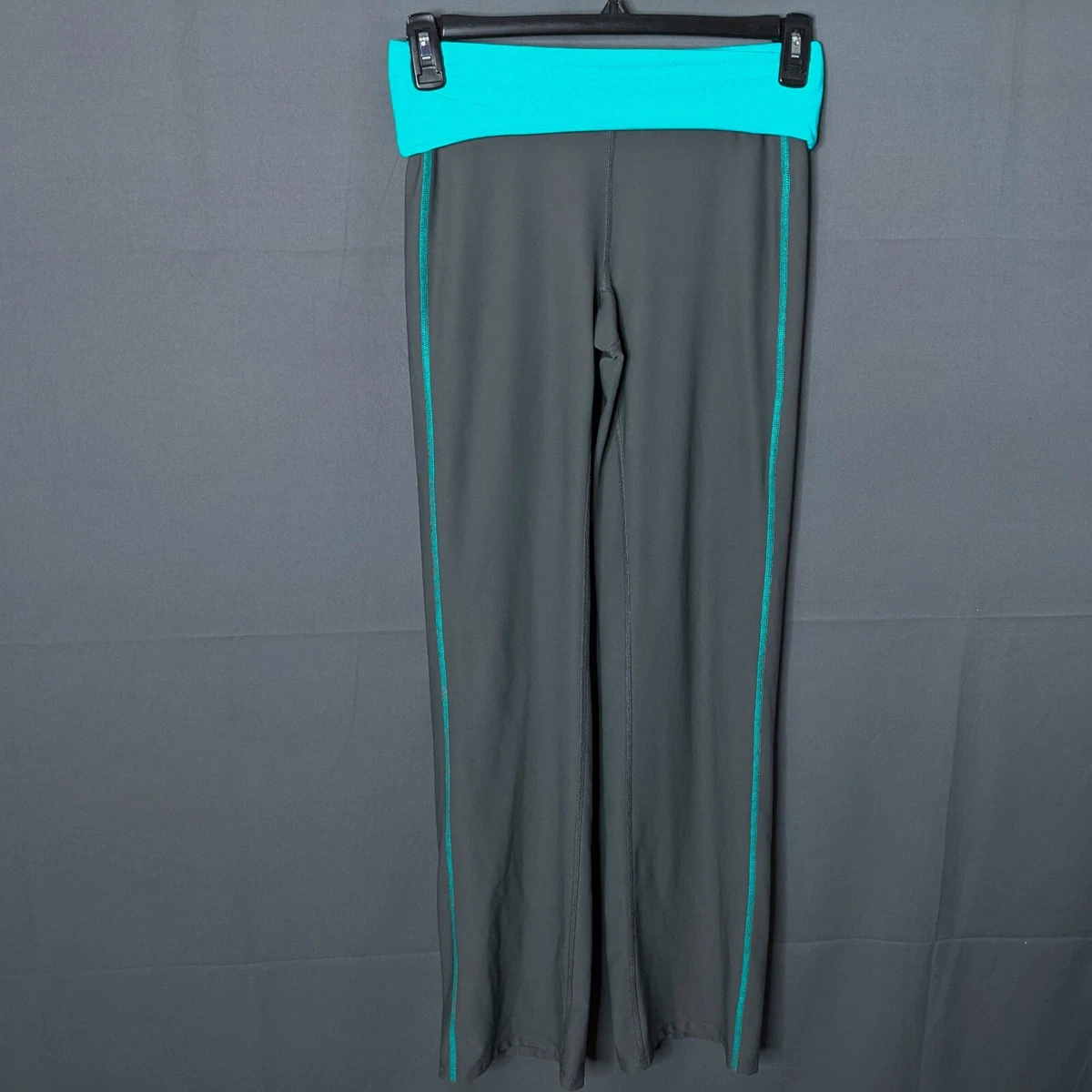 Xersion Womens Yoga Pants XS Gray Teal Wide Leg Flare Performance