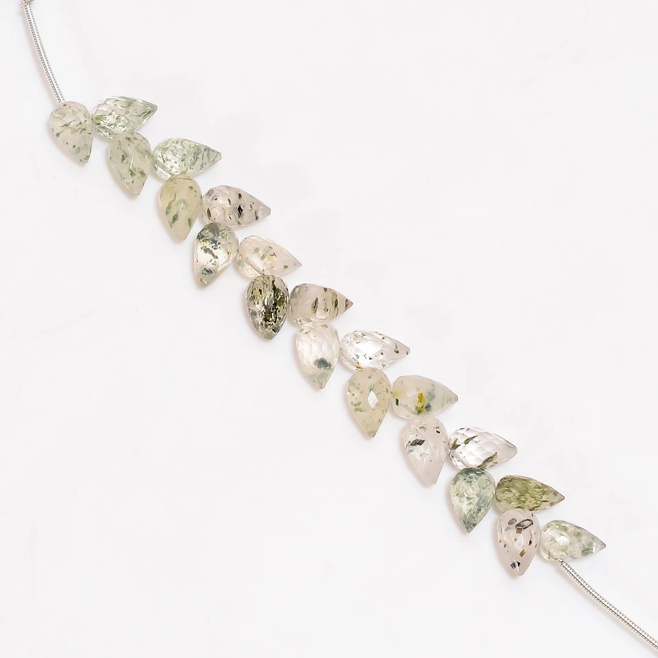 Rutile Moss Agate Gemstone Teardrop Faceted Beads 10X6 mm Strand 1822 Pcs EB779 - Image 3 of 4