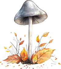 Wall decal sticker mushroom wall sticker 18 x 18 cm large