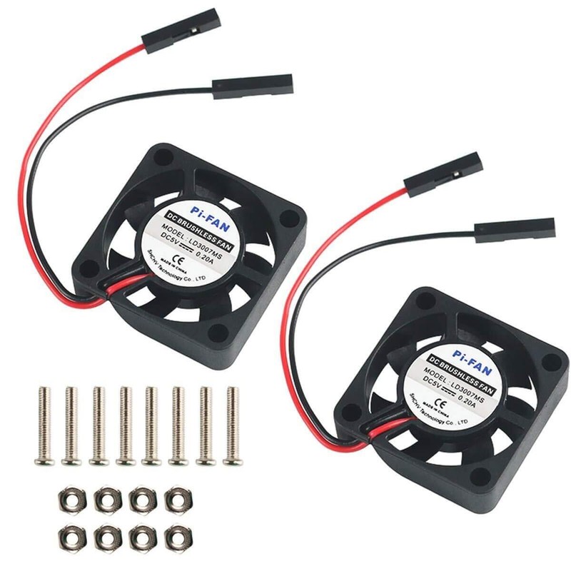 2pcs Raspberry Pi DC Brushless Fan Heatsink Cooler Disconnect Interface 3.3