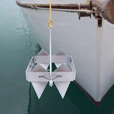 25 lb Folding Box Anchor Hold Slide Cube Galvanized Steel Boat Anchor Foldable