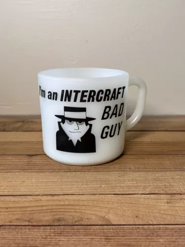 Vintage Federal Glass I’m An Intercraft Bad Guy I Had A Bad Idea Mug Milk Glass