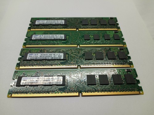 Samsung Ram PC2 6400 M378T2863QZS 4GB = 4 x 1gb Sticks Memory 1RX8 - Picture 1 of 7