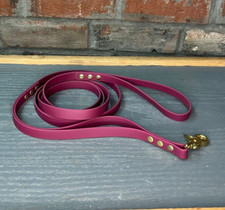 Biothane Standard Dog Leash w/Traffic Handle 5/8" wide Brass Trigger Snap 7' USA