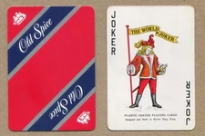 OLD SPICE Soaps & toiletries brand. BLACK JOKER Vintage SWAP PLAYING CARD #B