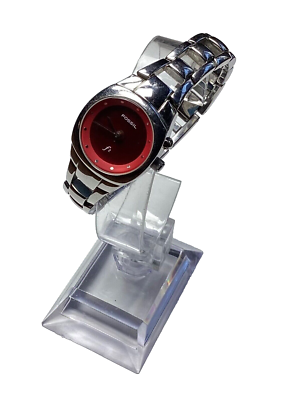 Fossil Kaleido Womens Watch Silver Tone Red Dial Flashing Hearts