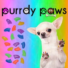 Soft Nail Caps For Dog Claws ( Rainbow Combo )  Purrdy Paws * 6 Sizes up to XXL