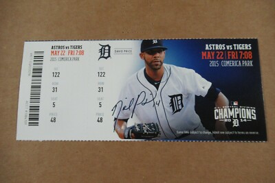 DETROIT TIGERS VS HOUSTON ASTROS 5/22/2015 FULL TICKET ~ J.D. MARTINEZ HR