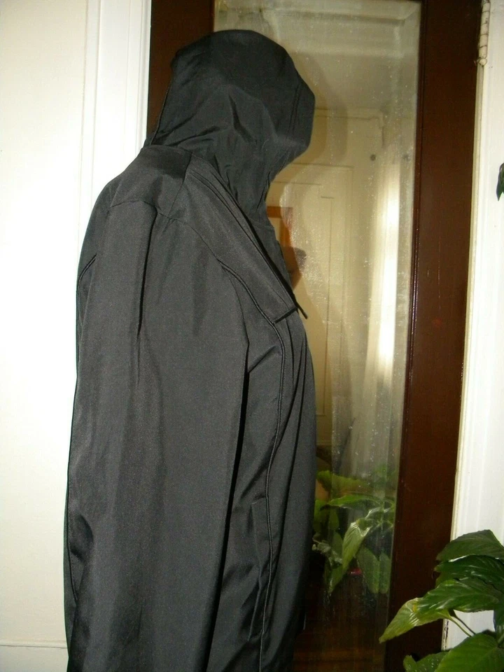 Kenneth Cole New York Mens Black Hooded Zip Front Lined Rained Jacket - Medium - Image 2 of 4