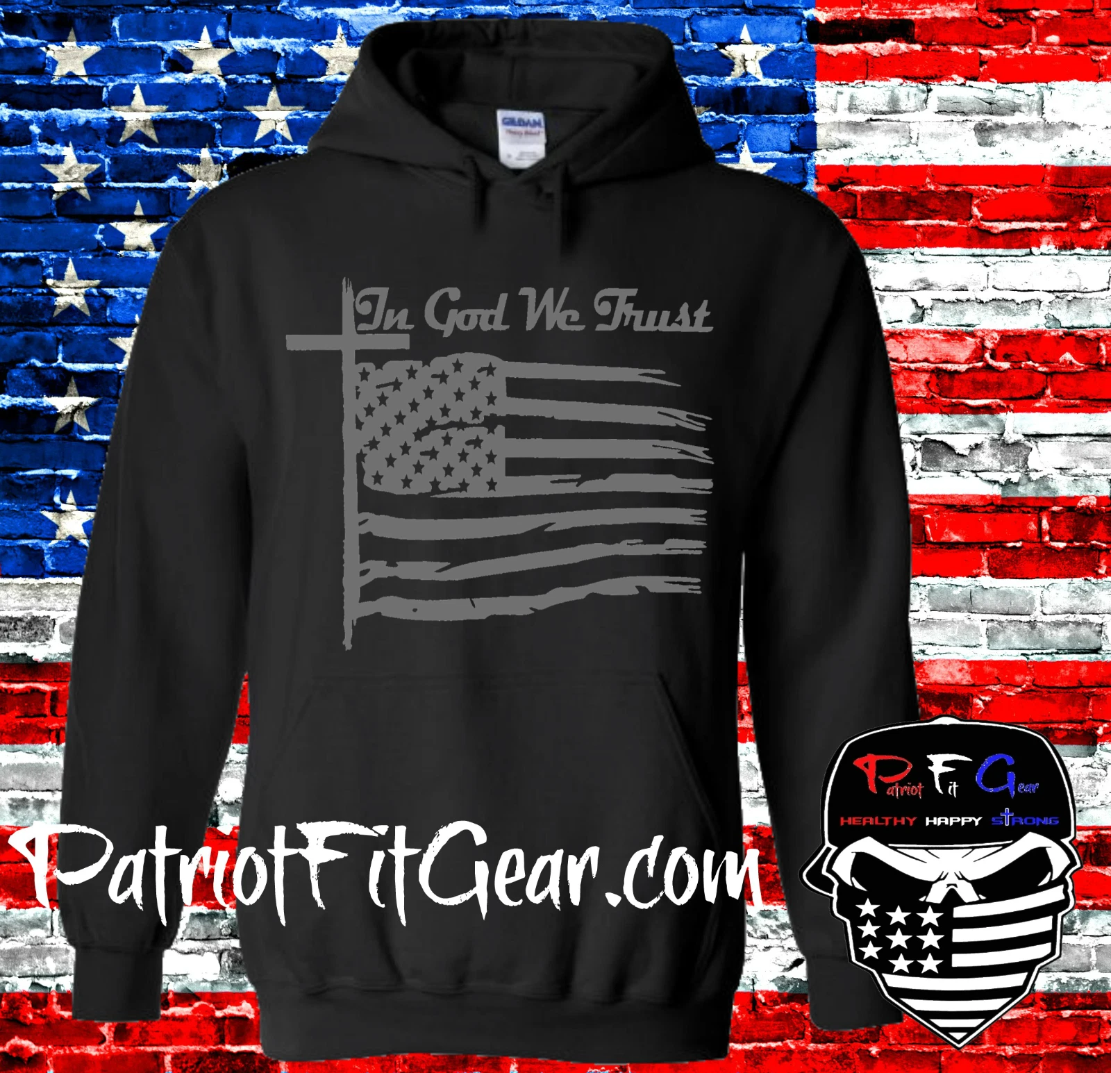 FEAR OF GOD Felpa con cappuccio In God We Trust Faith Family Freedom Bandiera americana Una nazione sotto Dio