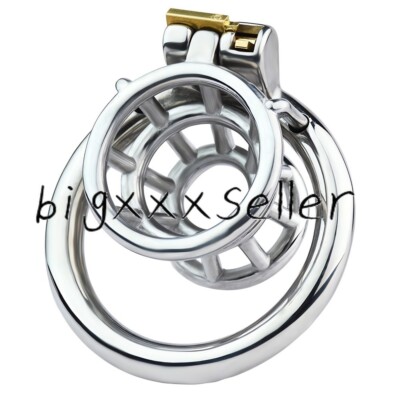 Belt Design Metal Chastity Cage Stainless Steel Trumpet Invisible lock device