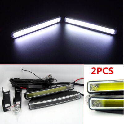 2x DRL White COB LED Daytime Running Driving Lights Fog lamps kit 6000K Xenon