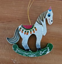 Vintage Wood Rocking Horse Ornament
