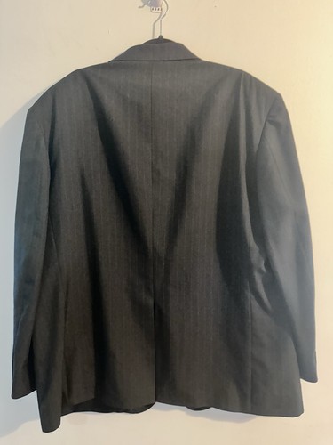Barrington Mens 50R Black with White Pinstripes Wool Sport Coat Blazer Jacket - Picture 10 of 12