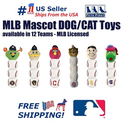 Pets First MLB Mascot Plush Toy with 4 Inner Squeaker for Dogs & Cats