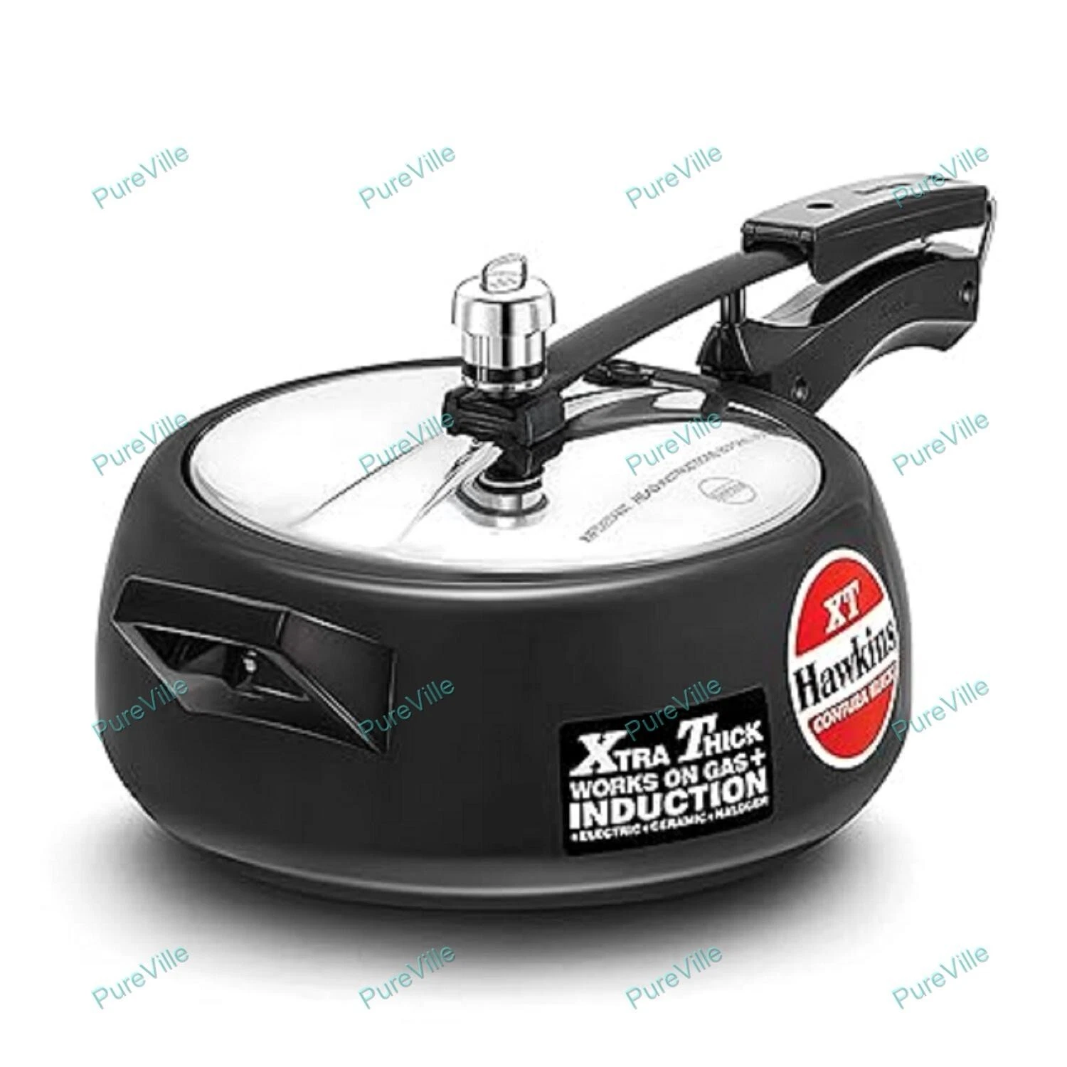 Hawkins Pressure Cooker Contura Hard Anodized for Induction, 3.5 L (Black)